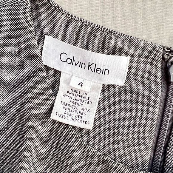 Calvin Klein Women's Sleeveless Professional Sheath Dress In Gray Size 4 - Picture 6 of 7